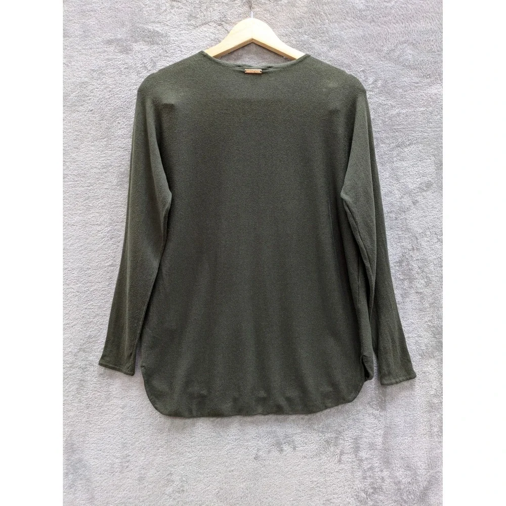 Minimalist Knit Sweater Women Small Olive Green Michael Kors Long Sleeve Top